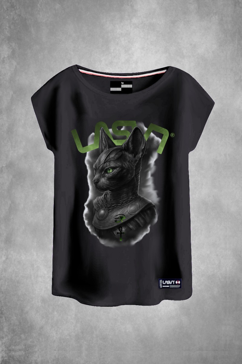 Camiseta De Mujer Lasal Bastet Negro1 Nodrama