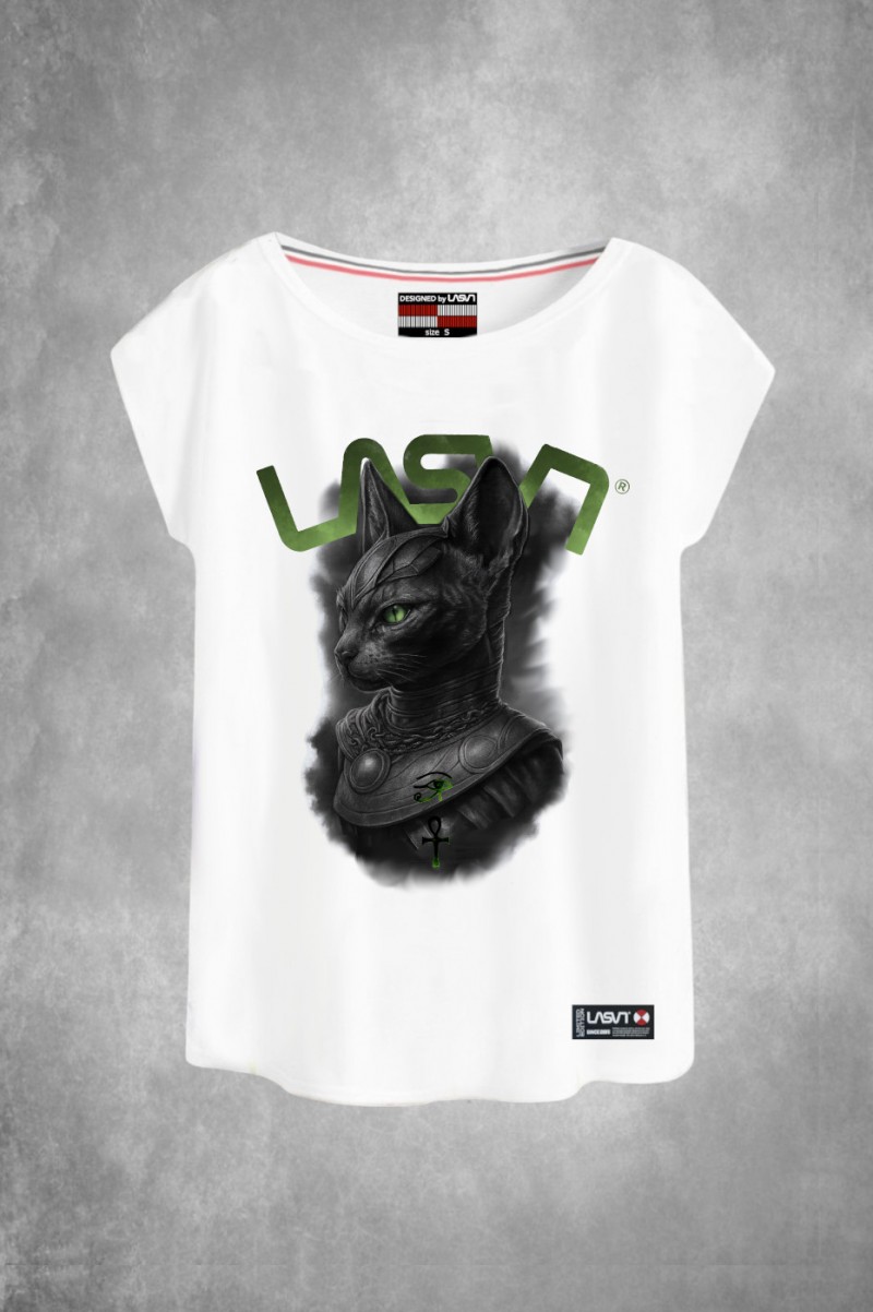 Camiseta De Mujer Lasal Bastet Blanco Nodrama