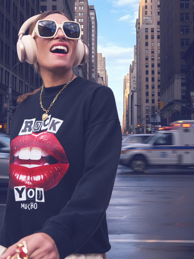 Sudadera Labios Rock You Aire Retro Nodrama