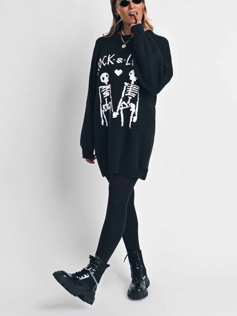 Vestido Jersey Punto Rock Love Aire Retro Nodrama