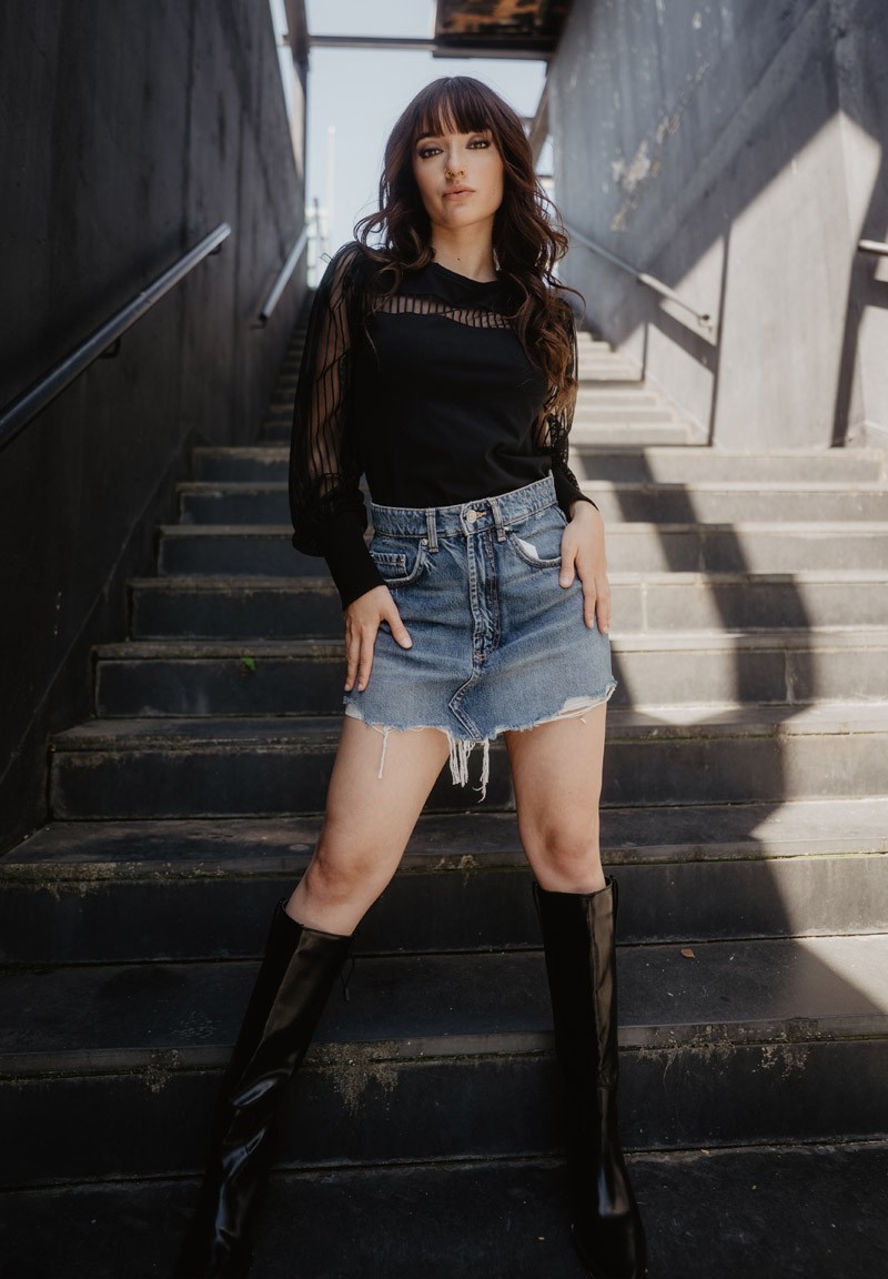 Camiset Manga Abullonada Tul Nodrama