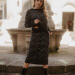 Falda Rayas Estrellas Punto Negra Animosa Nodrama