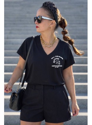 Camiseta Oversize Basica Skull Negra Valladolid