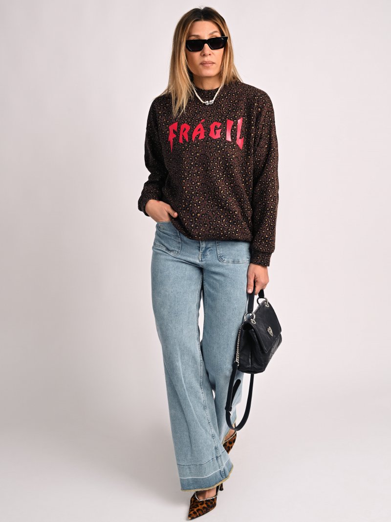 Sudadera Leopardo Frágil Aire Retro Valladolid Nodrama