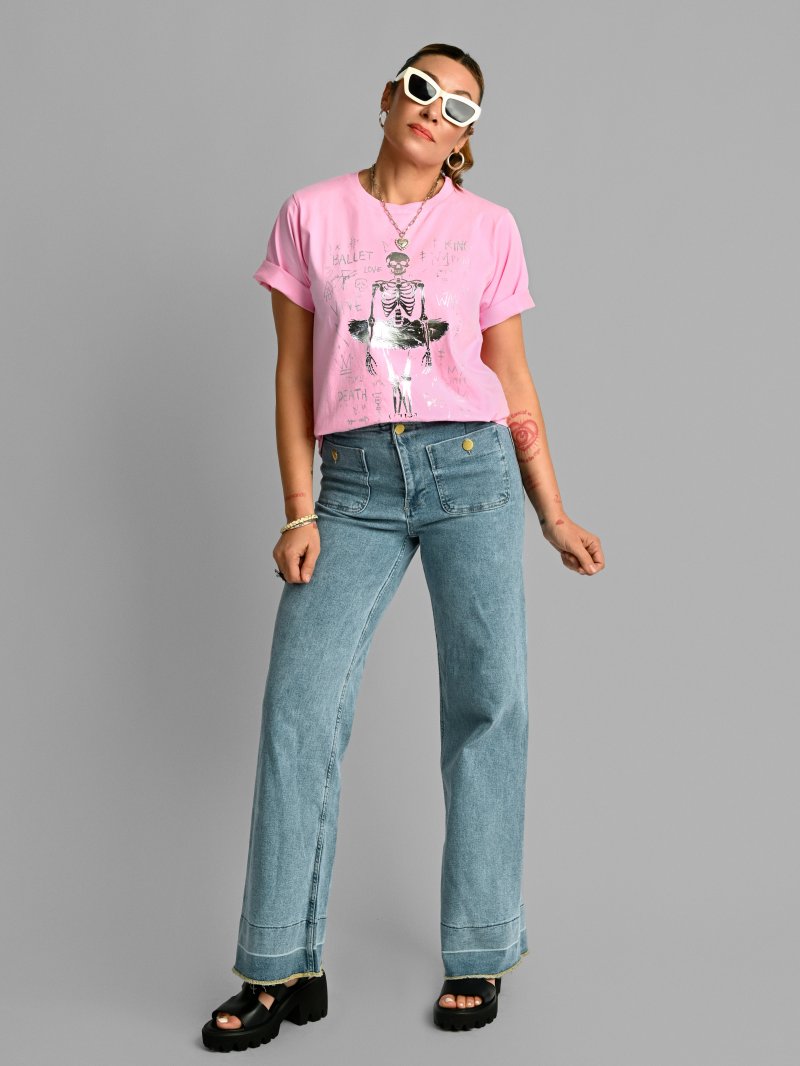Camiseta Ballet Rosa Aire Retro Nodrama