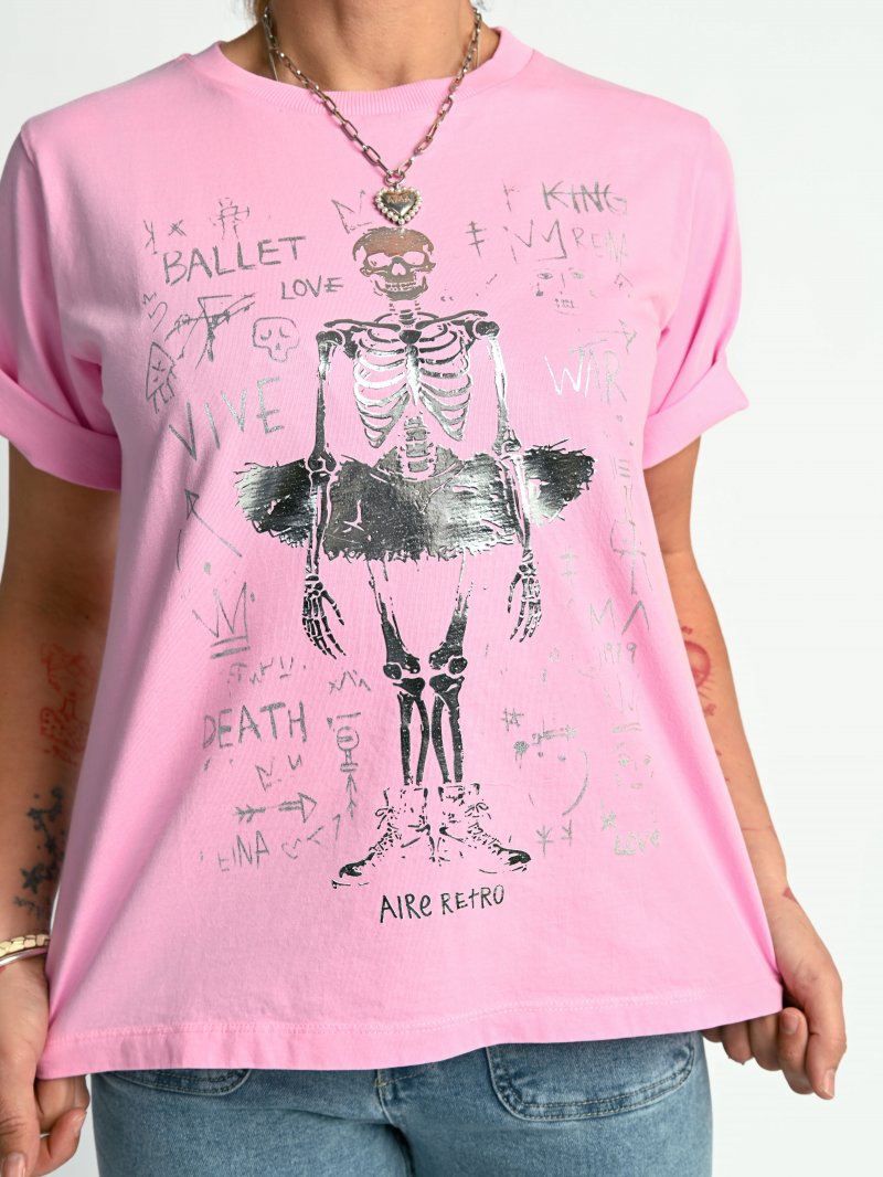 Camiseta Ballet Rosa Aire Retro Nodrama