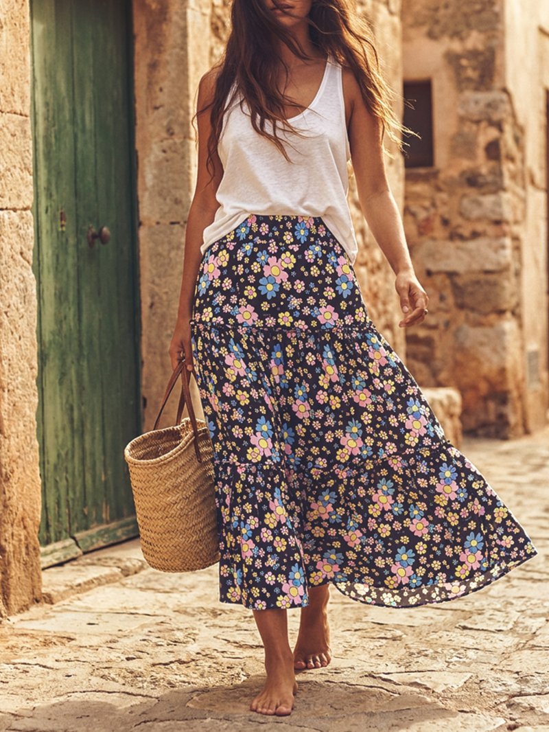 Vestido Falda Flower Power Aire Retro Valladolid Nodrama