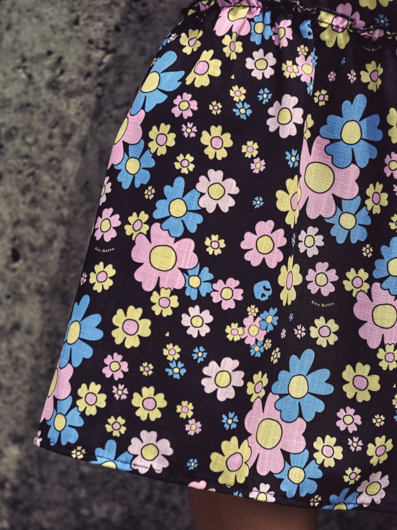 Vestido Falda Flower Power Aire Retro Valladolid Nodrama