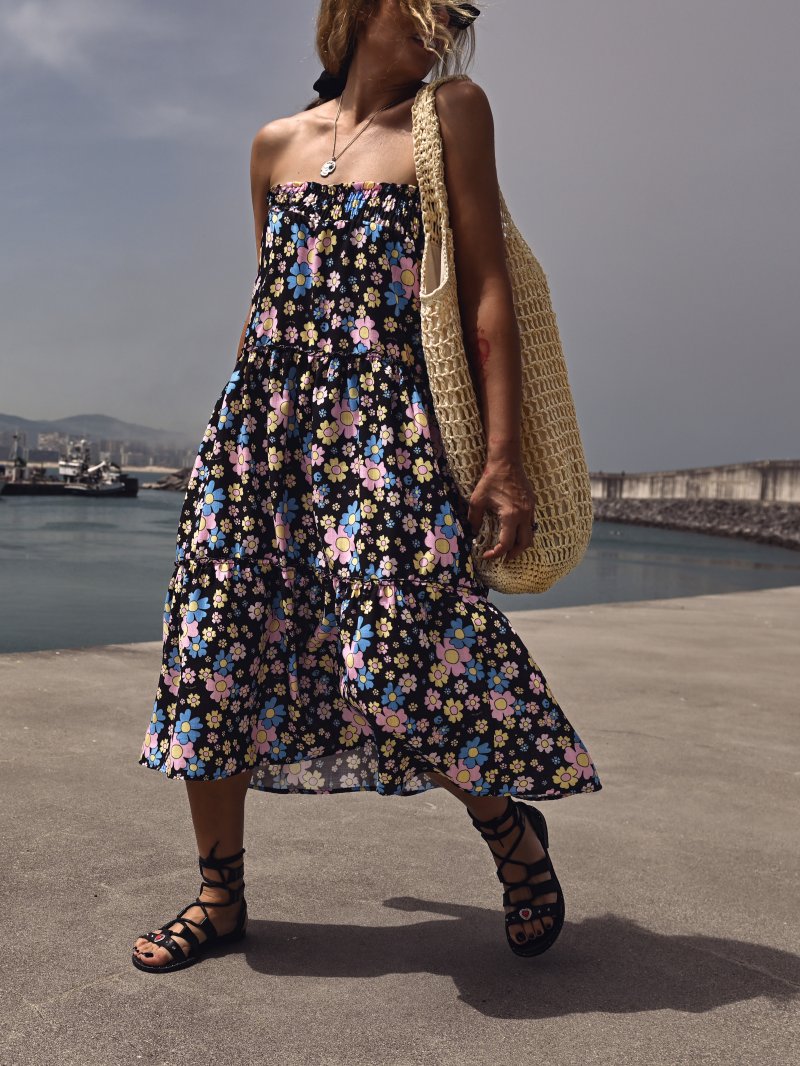 Vestido Falda Flower Power Aire Retro Valladolid Nodrama