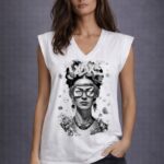 Camiseta De Mujer Con Hombreras Lasal Fxaxe Blanco Vallaldolid Nodrama