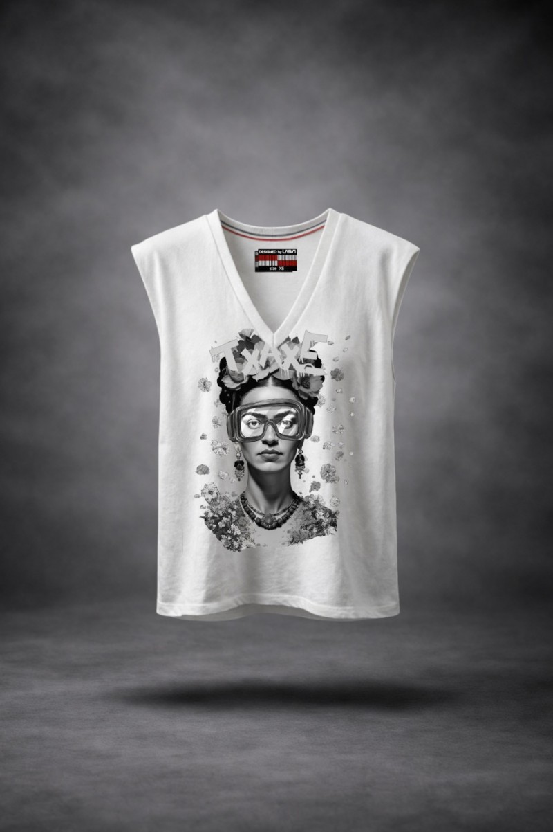 Camiseta De Mujer Con Hombreras Lasal Fxaxe Blanco Vallaldolid Nodrama