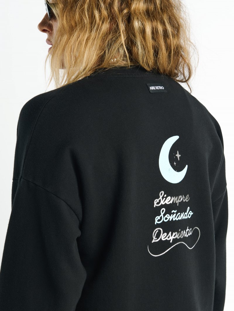Sudadera Negra Aire Retro Valladolid