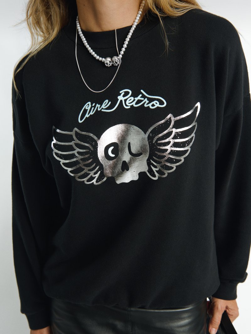 Sudadera Negra Aire Retro Valladolid